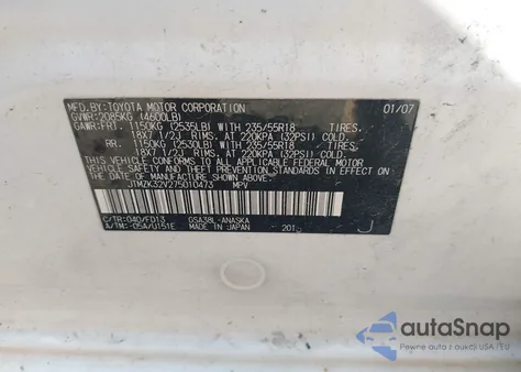 2007 Toyota Rav4 Sport V6 z USA, uszkodzony, nr VIN JTMZK32V275010473